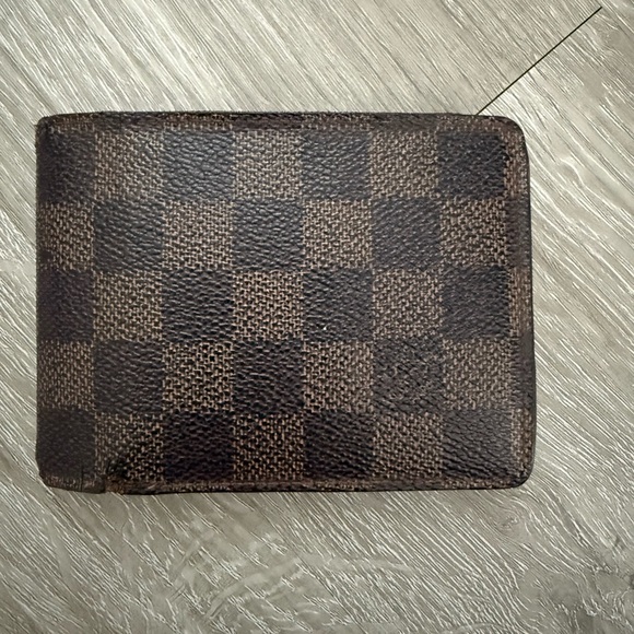 Louis Vuitton Damier Ebene Leather Bifold Wallet - Picture 1 of 7
